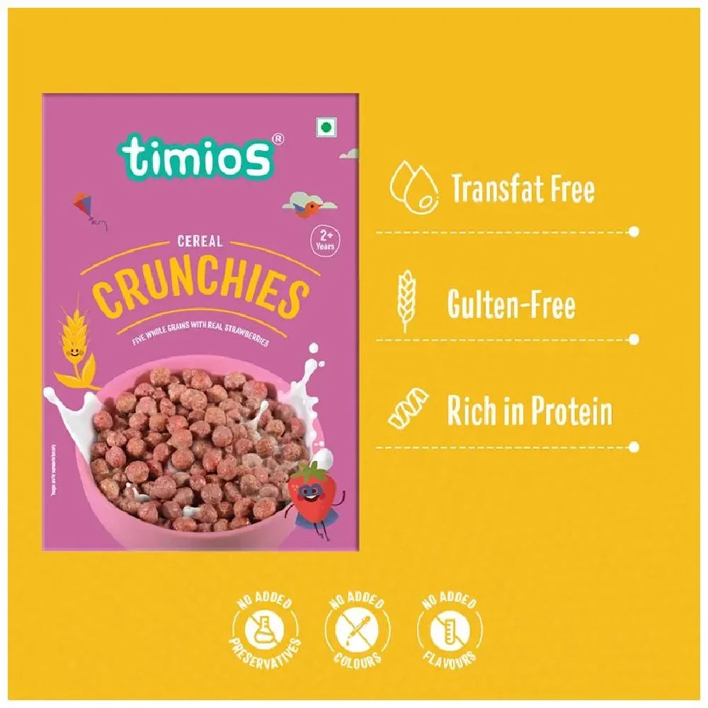Timios Breakfast Cereals - Crunchies, 100percent Natural & Healthy, 300 g-7.webp